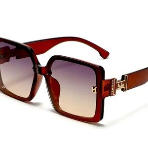 Luxury inspired fashion oversized frames sunglasses NWOT (Brown)